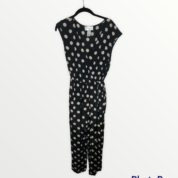 ANTHRO COREY LYNN CALTER Black White Polka Dot Jumpsuit, Size XS - Picture 7 of 11